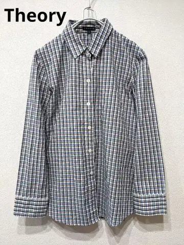 띠어리 (Theory) 여성용 긴팔 셔츠 체크 무늬