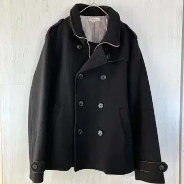 출퇴근용 블랙 P코트 남성용 M 상당 울 한겨울 대응