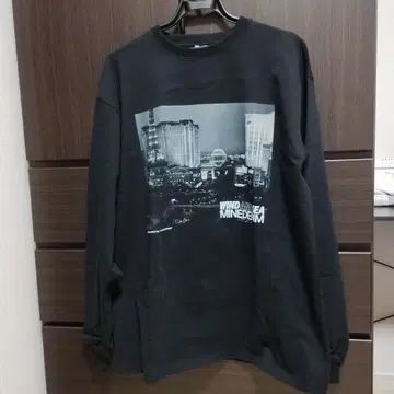 윈드앤씨 마인 데님 콜라보 롱T 블랙 L 사이즈