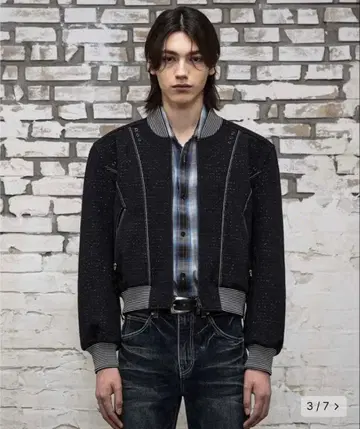 한국 LMOOD 트위드 자켓