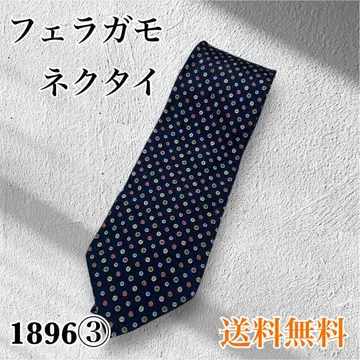 페라가모 넥타이 도트 무늬 네이비