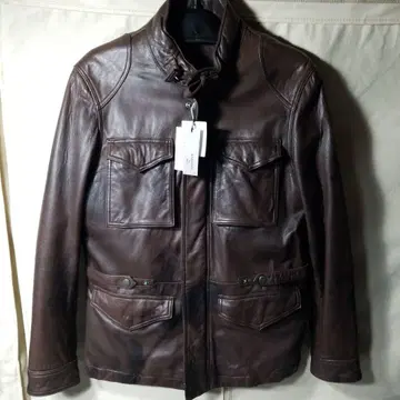 가죽 LAMB 스탠드 카라 자켓