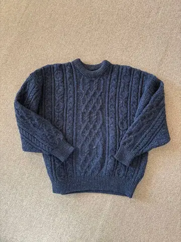 CALLAN 피셔맨 아란 니트 스웨터 아일랜드제 다크 블루