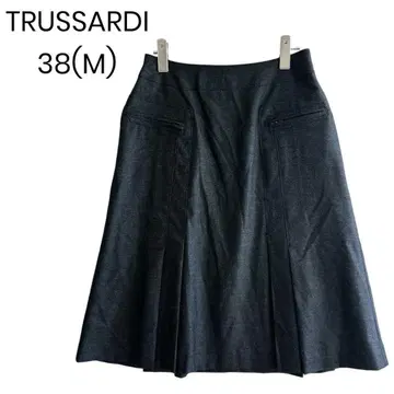 [ TRUSSARDI ] 플레어 스커트 울 혼방 깔끔한 출퇴근 1379