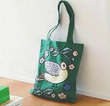 새상품 마츠오 미유키 자수 토트백 버드 새 자수