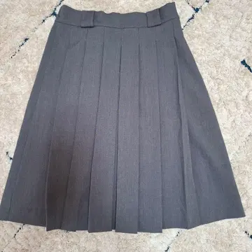 uenui 우뉴이 그레이 플리츠 미니 스커트 미디 스커트