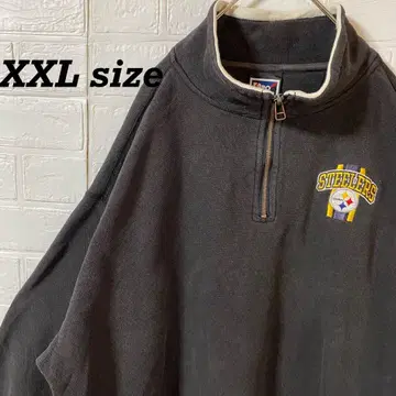 NFL 스틸러스 초 오버 사이즈 하프 지퍼 블루종 사슴 무늬 원단