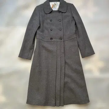 그레이 더블 브레스트 롱 코트 프리 사이즈