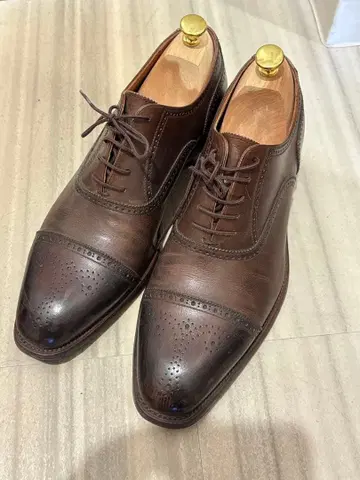 스코치 그레인 브라운 캡토 비즈니스 슈즈