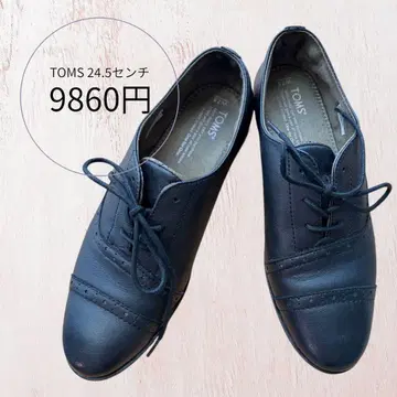 TOMS 블랙 레이스업 슈즈 24.5cm