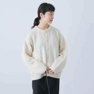 [택 포함 새상품] 카구레 페루 크루넥 가디건 아이보리