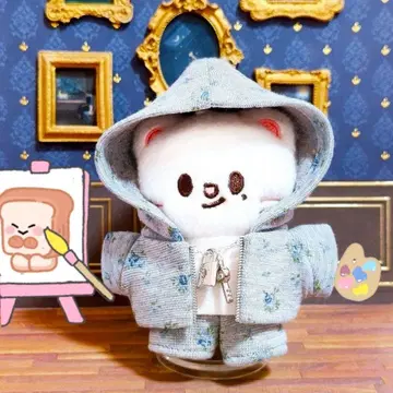 꽃무늬 후드티 세트 10cm 봉제 인형 의류