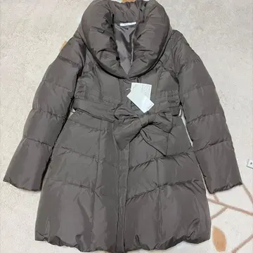 M.deux 다운 다크 브라운 다크 그레이 엘레강트 옷깃