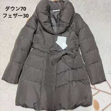 M.deux 다운 다크 브라운 다크 그레이 엘레강트 옷깃