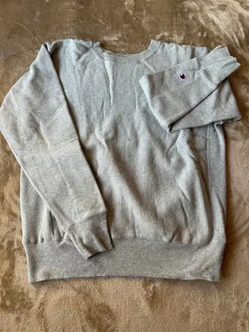 Champion 그레이 크루넥 맨투맨 빨간색 택