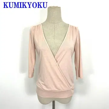 쿠미교쿠 5부 소매 티셔츠 핑크 레이온 폴리에스테르 2 C4312