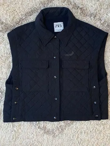 ZARA 블랙 퀼팅 베스트 M