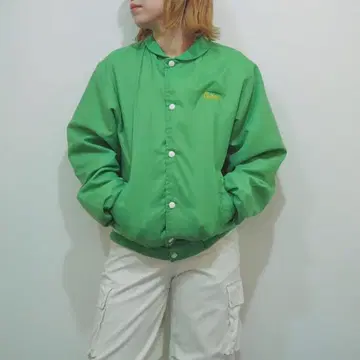 나일론 스타디움 자켓 그린 구제 의류