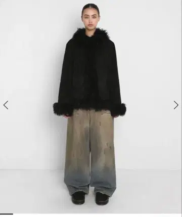 SANDRIC TRIMMING FUR JACKET 블랙 무스탕 코트