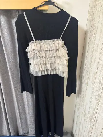 NATURAL BEAUTY BASIC 블랙 니트 원피스