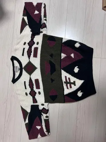 [ 연말 세일 ] 기하학 패턴 니트 스웨터 크루넥