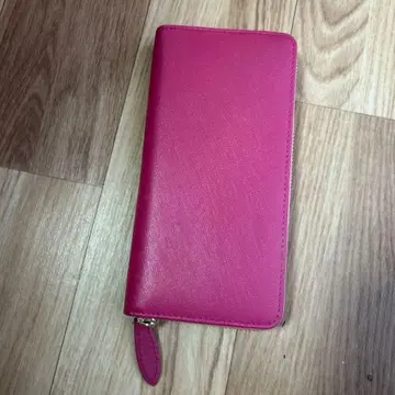 ATTENTION 핑크 지퍼 장지갑