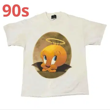 90s Looney Tunes 트위티 엔젤 천사 티셔츠 XL