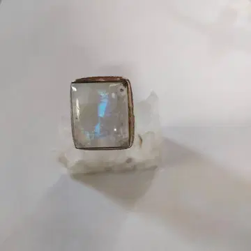 문스톤 스퀘어 반지 실버 925