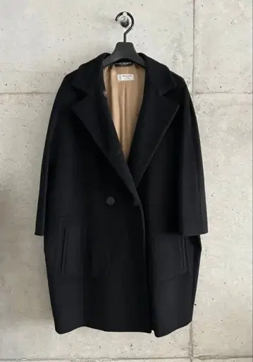 alberto biani x corsocomo 블랙 울 코트 38