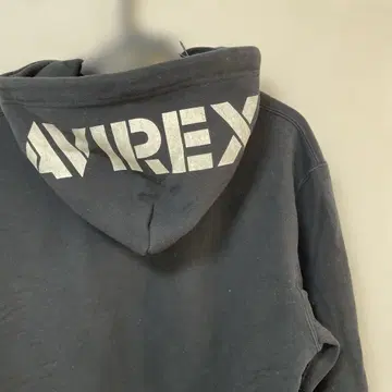 AVIREX 후드 부착 후드티 블랙