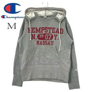 Champion 챔피온 복각 소문자 런택 그레이 후가공 후드티 M