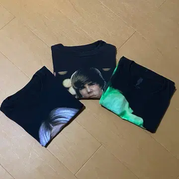 저스틴 비버 & 빌리 아일리시 티셔츠 3개 세트