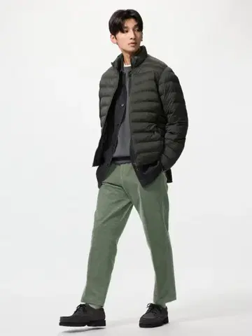 유니클로 스마트 앵클 팬츠 코듀로이 M 그린