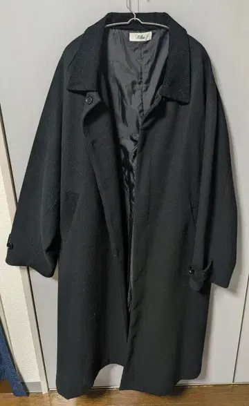 [새상품급] LOOSE 코듀로이 옷깃 오버 사이즈 스텐카라 코트 블랙