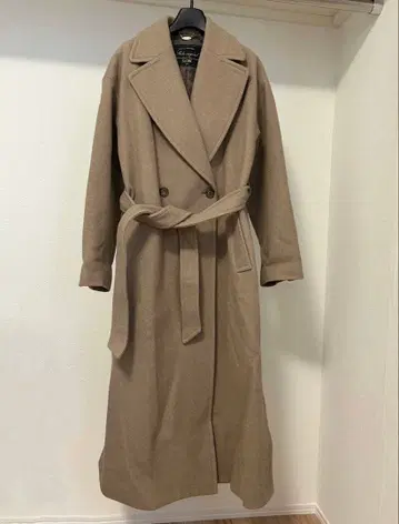 슬로브 이에나 SUPER100 멜톤 빅 라펠 코트 38 베이지