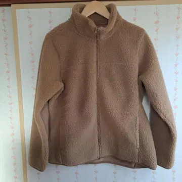 무인양품 베이지 플리스 자켓 하이넥
