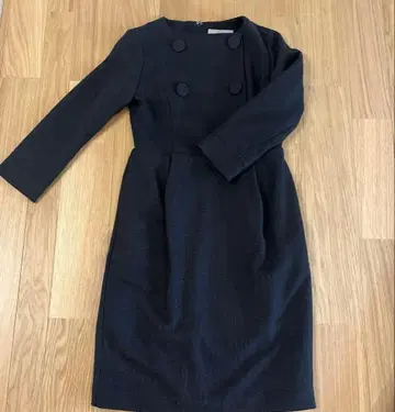 [ 새상품급 ] DRESS LAB 트위드풍 페플럼 원피스 블랙 M