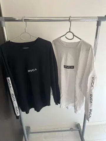 [ 커플 ] RVCA 롱T 화이트 블랙 세트