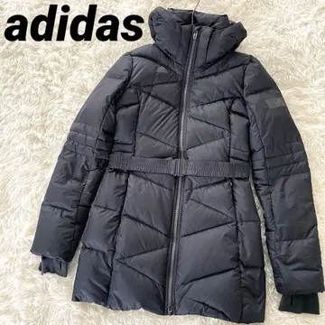 아디다스 다운 코트 허리 마크 M 블랙 A라인