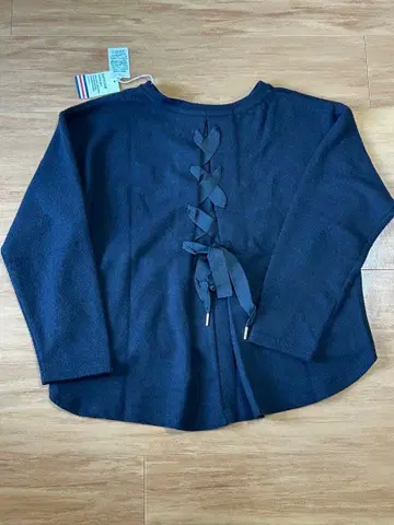 BAYFLOW 블랙 백리본 긴팔 상의