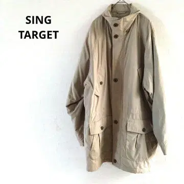 SING TARGET 롱 자켓 후드 부착 베이지 L