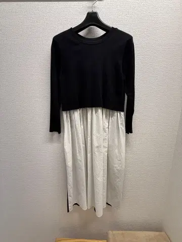 원피스 블랙 화이트 긴팔 tomorrow land KNOTT