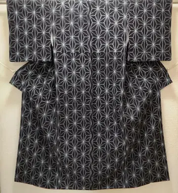 목화 쿠루메 카스리 린넨 아사노하 패턴 기모노 (932)