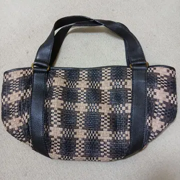 메쉬 가죽 숄더백