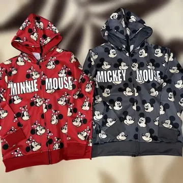 새상품급 디즈니 리조트 미키 미니 올 패턴 후드티 프리 사이즈