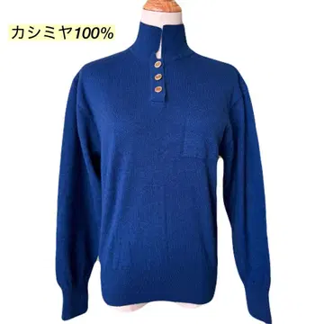 대니달한 고품질 캐시미어 100% 니트 스웨터 골드 버튼