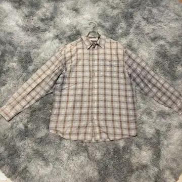 [에니체] (L) 캐주얼 셔츠 체크 무늬 빈티지풍 긴팔