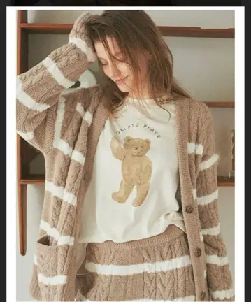 젤라또피케 룸웨어 베이지 상하의 세트