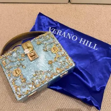 VERANO HILL 스카이블루 박스형 핸드백