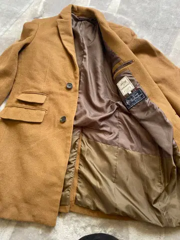 빔즈 B:ming 캐시미어 혼방 카멜 L BEAMS 체스터 코트